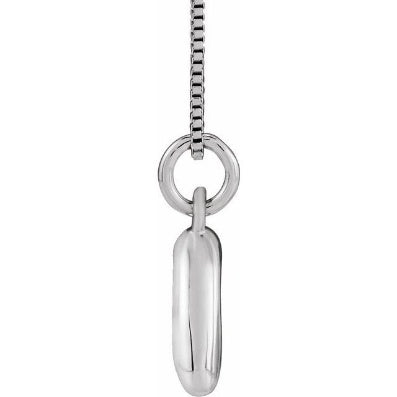 Bubble initial A necklace in white metal, side view