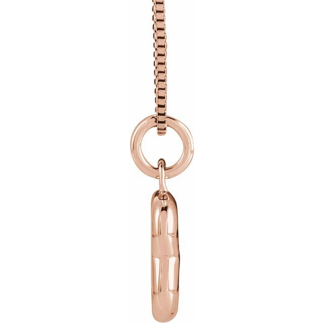 Bubble initial B necklace in white metal, side view