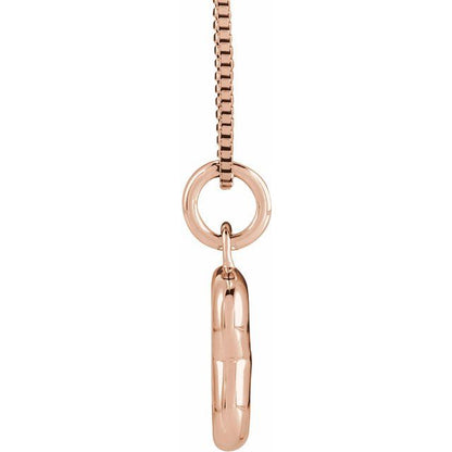Bubble initial B necklace in white metal, side view