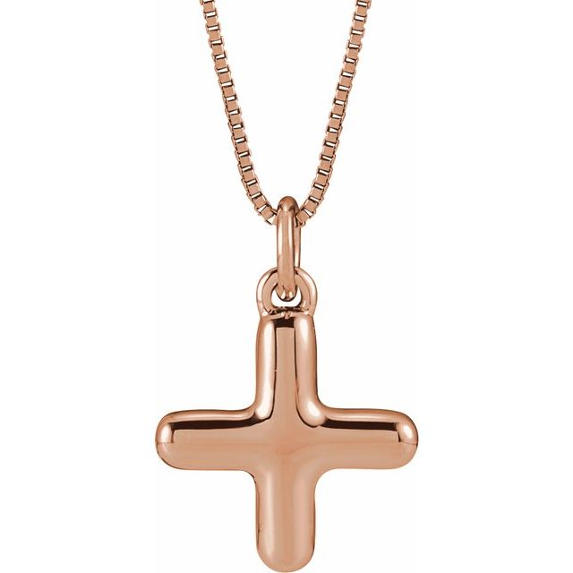 Bubble initial X necklace in rose metal, front view