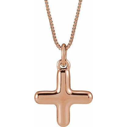Bubble initial X necklace in rose metal, front view
