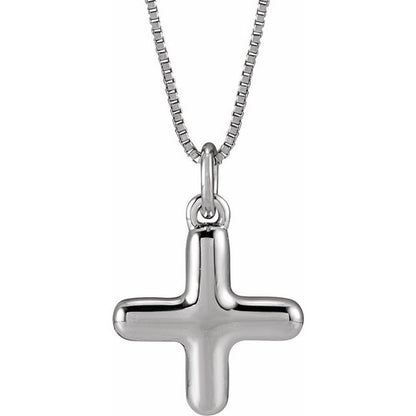 Bubble initial X necklace in white metal, front view