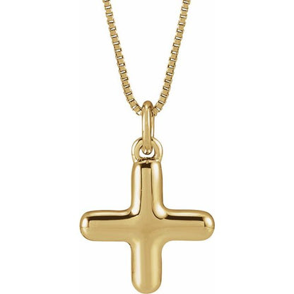 Bubble initial X necklace in yellow metal, front view