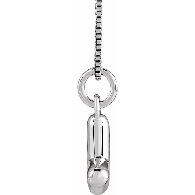 Bubble initial Y necklace in white metal, side view