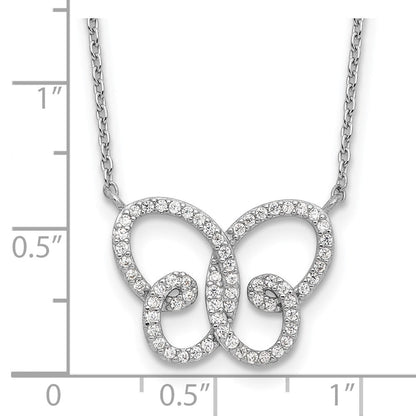 Sterling silver CZ butterfly necklace measurement guide