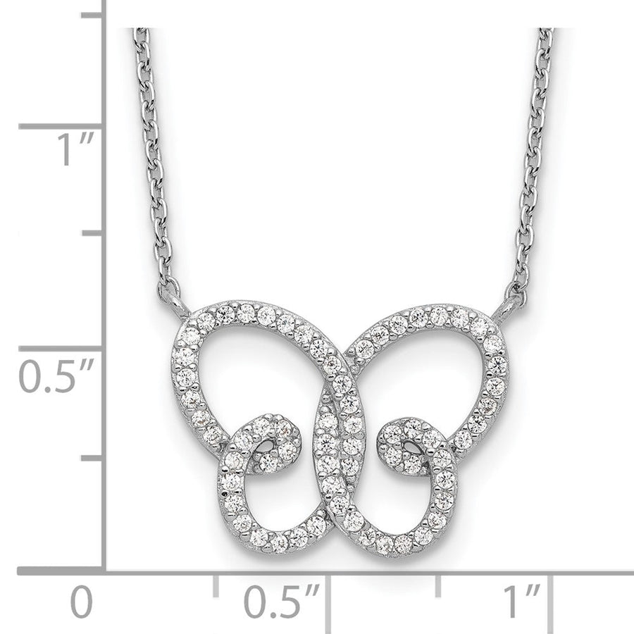 Sterling silver CZ butterfly necklace measurement guide