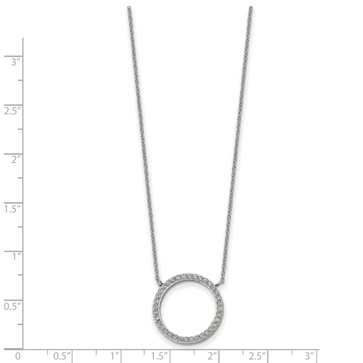 CZ open-circle necklace measurement guide