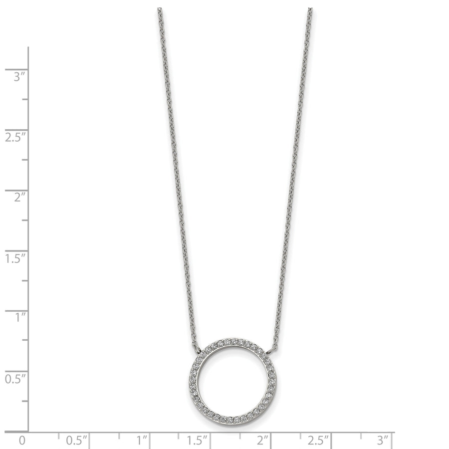 CZ open-circle necklace measurement guide