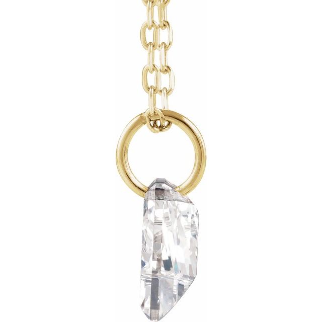 Letter-cut lab-grown diamond initial A necklace, alternate view