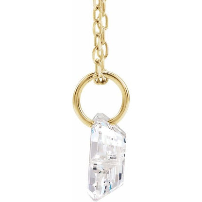 Letter-cut lab-grown diamond initial B necklace, alternate view