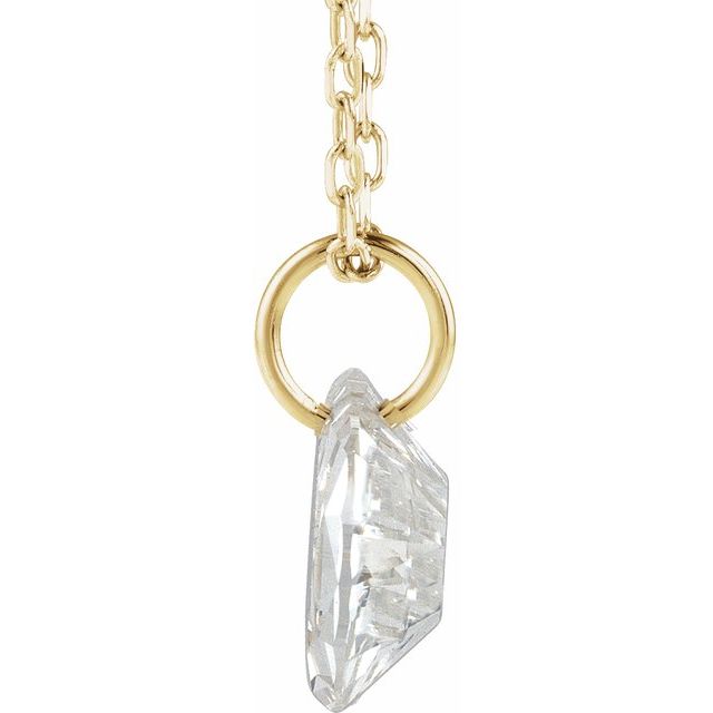 Letter-cut lab-grown diamond initial D necklace, alternate view