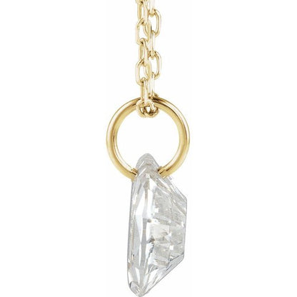 Letter-cut lab-grown diamond initial D necklace, alternate view