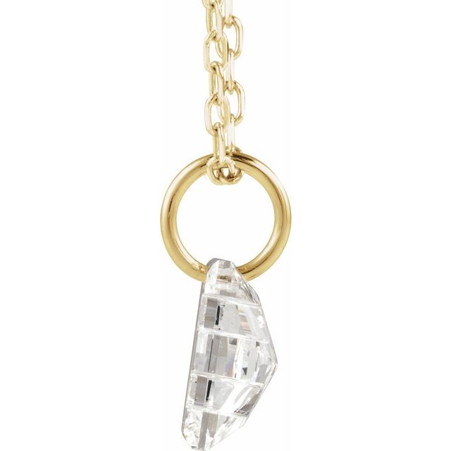 Letter-cut lab-grown diamond initial E necklace, alternate view