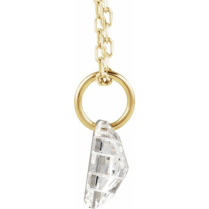 Letter-cut lab-grown diamond initial E necklace, alternate view