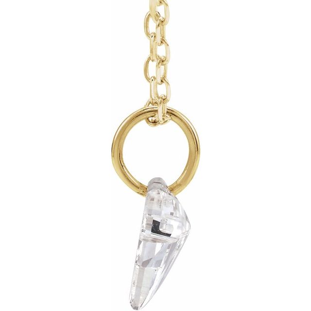 Letter-cut lab-grown diamond initial F necklace, alternate view