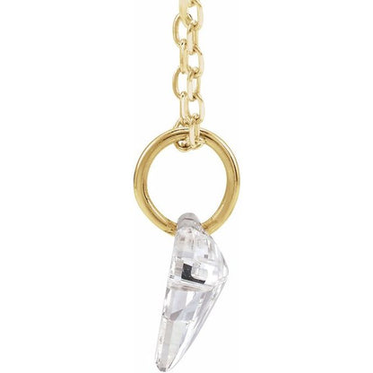 Letter-cut lab-grown diamond initial F necklace, alternate view