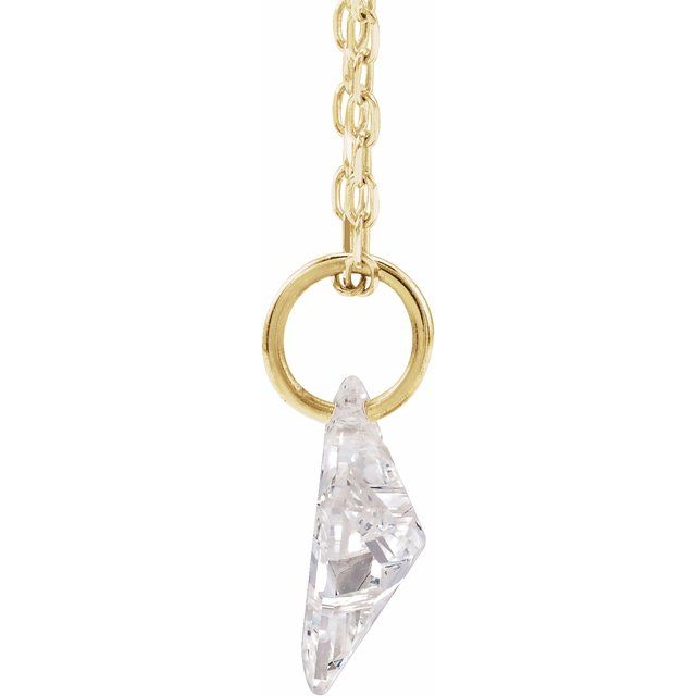 Letter-cut lab-grown diamond initial H necklace, alternate view