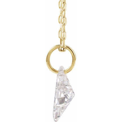 Letter-cut lab-grown diamond initial H necklace, alternate view