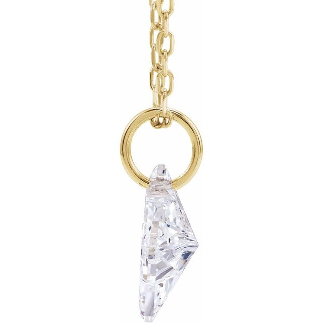 Letter-cut lab-grown diamond initial M necklace, alternate view
