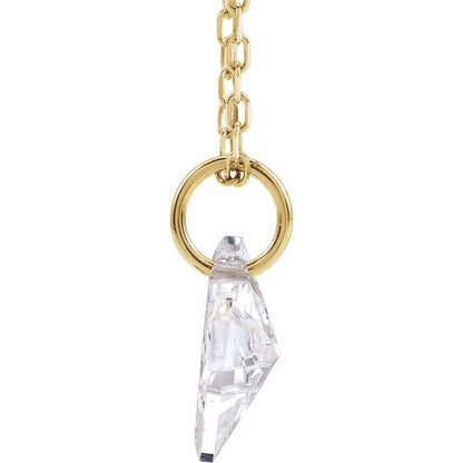 Letter-cut lab-grown diamond initial N necklace, alternate view