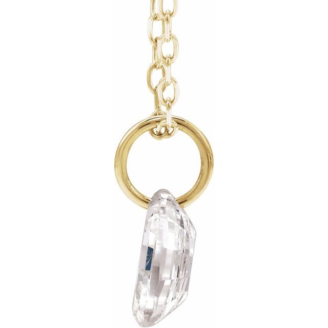 Letter-cut lab-grown diamond initial O necklace, alternate view