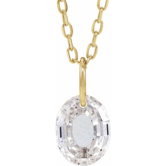 Letter-cut lab-grown diamond initial O necklace, front view