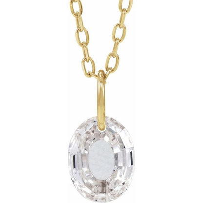 Letter-cut lab-grown diamond initial O necklace, front view