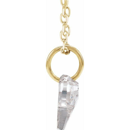 Letter-cut lab-grown diamond initial P necklace, alternate view