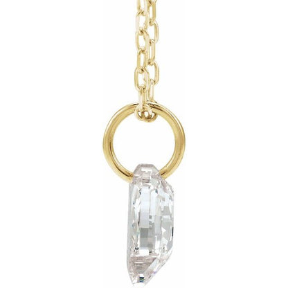 Letter-cut lab-grown diamond initial Q necklace, alternate view