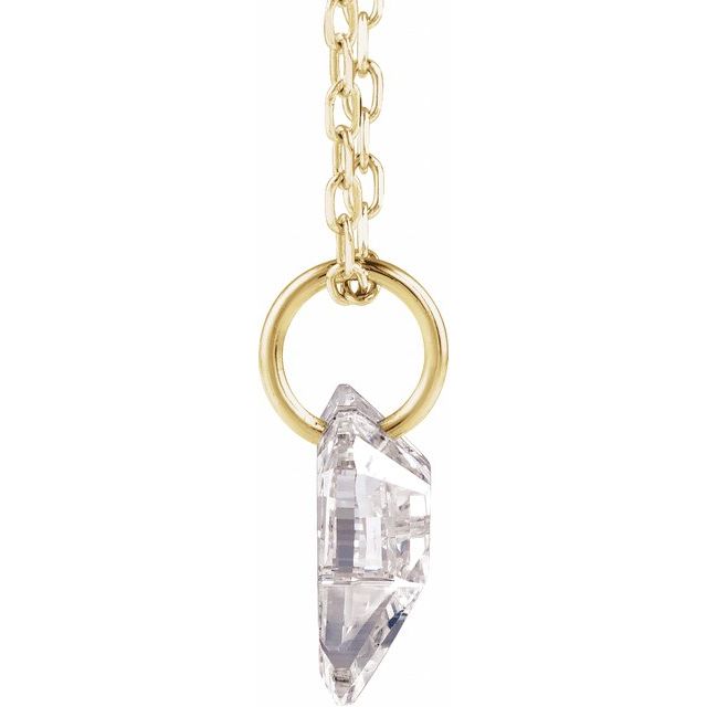 Letter-cut lab-grown diamond initial R necklace, alternate view