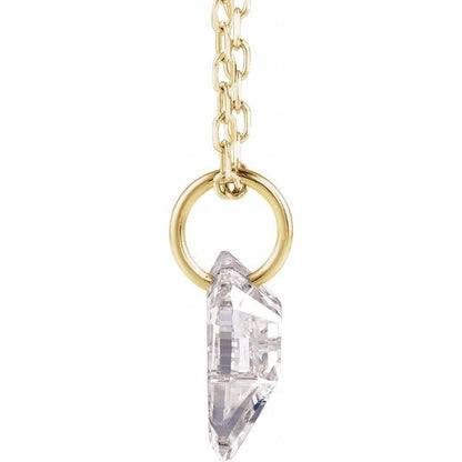 Letter-cut lab-grown diamond initial R necklace, alternate view