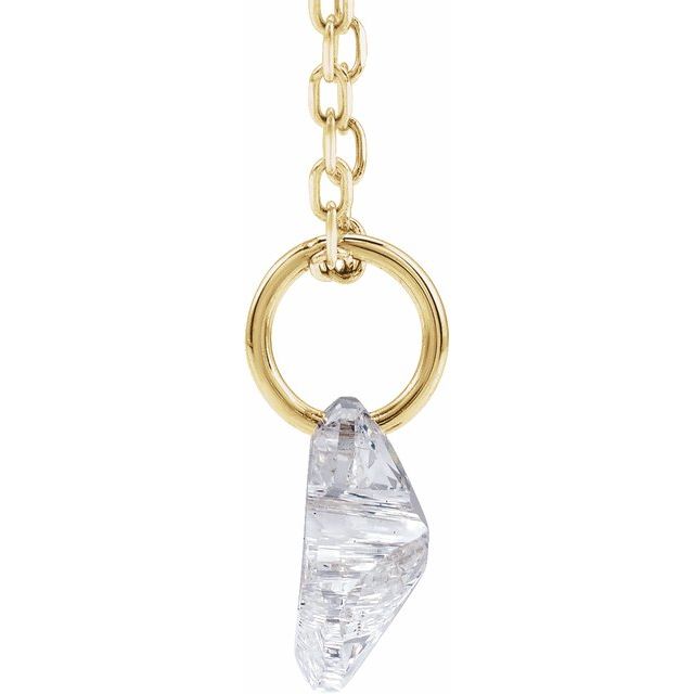 Letter-cut lab-grown diamond initial S necklace, alternate view