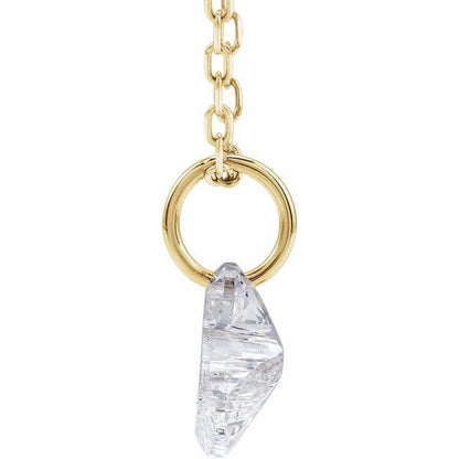 Letter-cut lab-grown diamond initial S necklace, alternate view