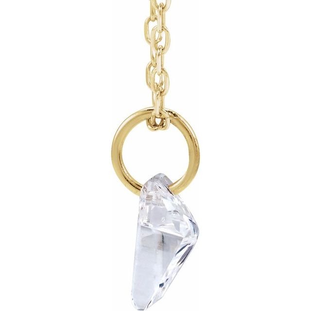 Letter-cut lab-grown diamond initial T necklace, alternate view