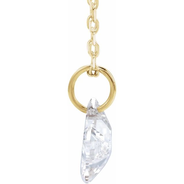 Letter-cut lab-grown diamond initial U necklace, alternate view