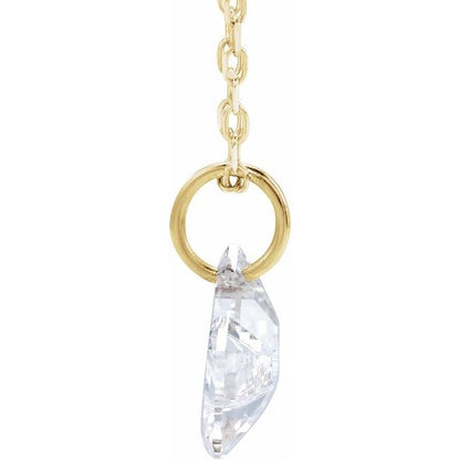 Letter-cut lab-grown diamond initial U necklace, alternate view