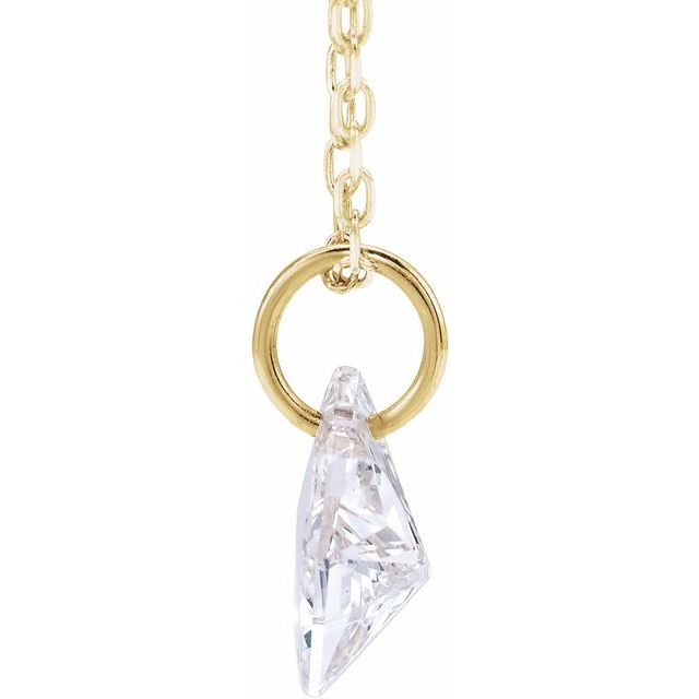 Letter-cut lab-grown diamond initial V necklace, alternate view