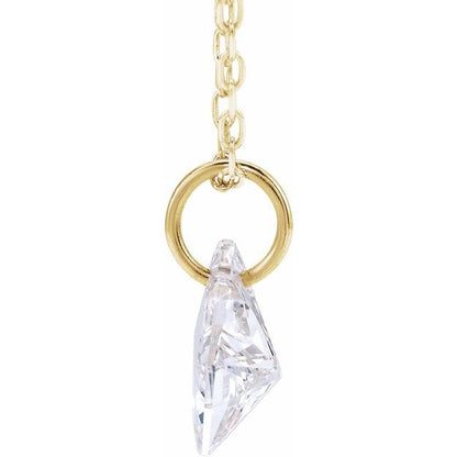Letter-cut lab-grown diamond initial V necklace, alternate view