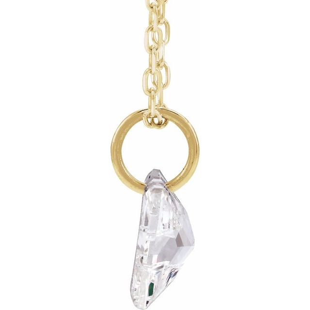 Letter-cut lab-grown diamond initial W necklace, alternate view
