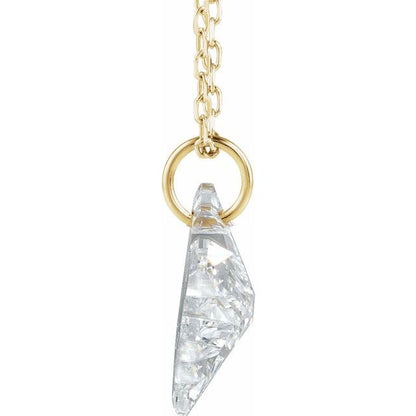 Letter-cut lab-grown diamond initial X necklace, alternate view