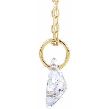 Letter-cut lab-grown diamond initial Y necklace, alternate view