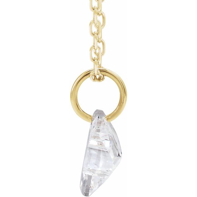 Letter-cut lab-grown diamond initial Z necklace, alternate view