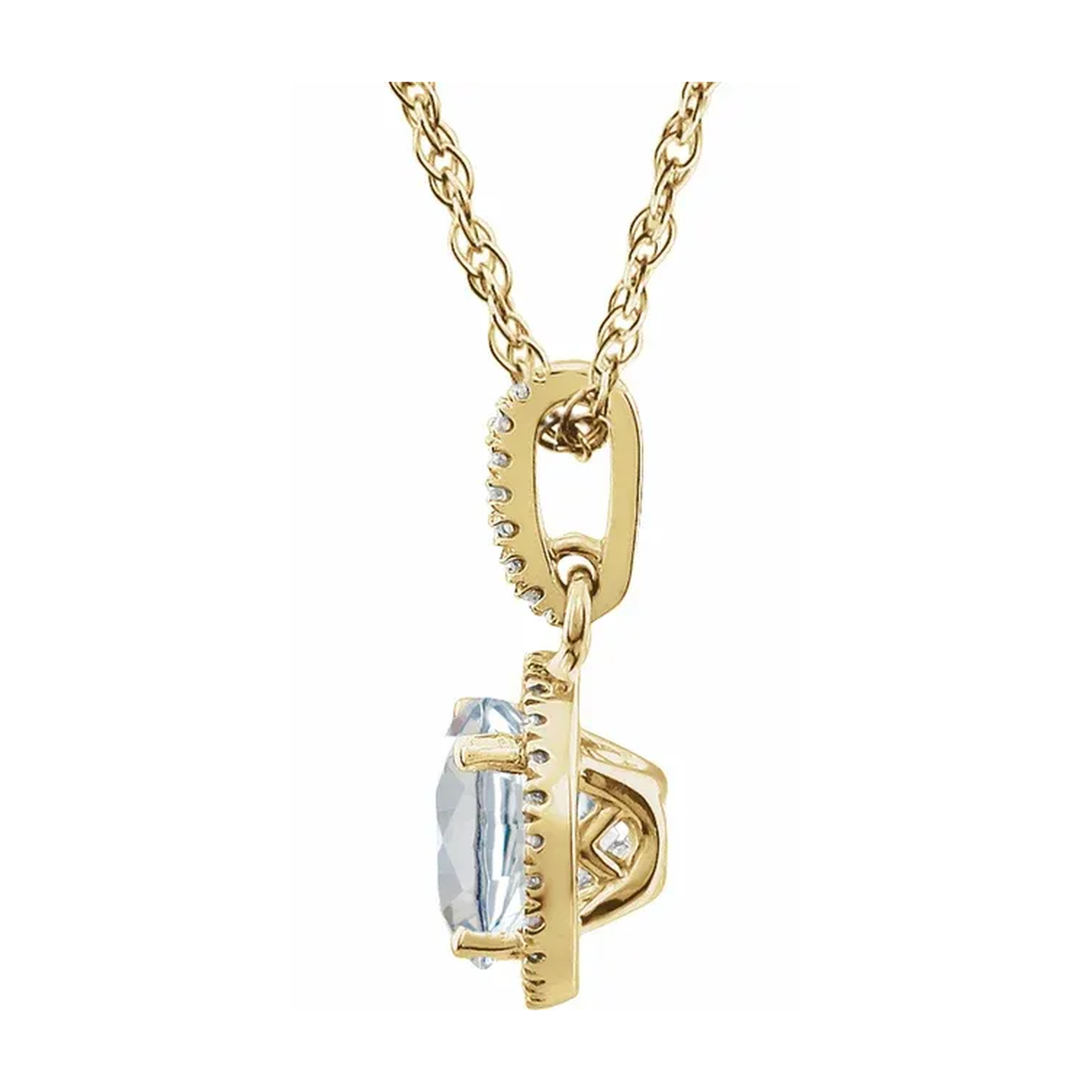 Lab-Grown Diamond Halo Necklace – April Birthstone Pendant