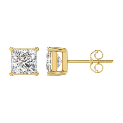 4 CTW Princess Lab-Grown Diamond Stud Earrings
