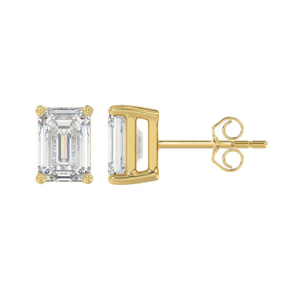 3 CTW Emerald Lab-Grown Diamond Stud Earrings