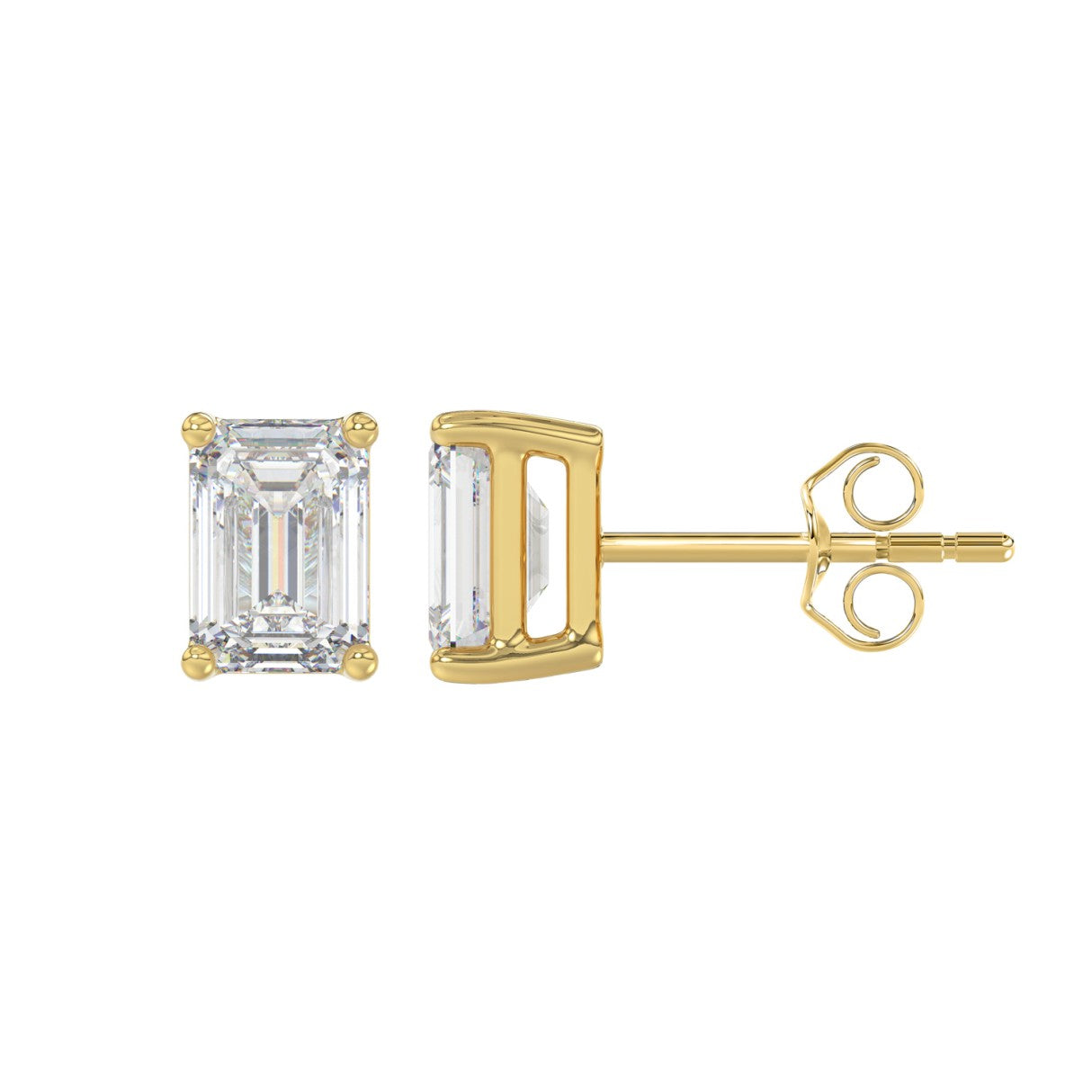 2 CTW Emerald Lab-Grown Diamond Stud Earrings