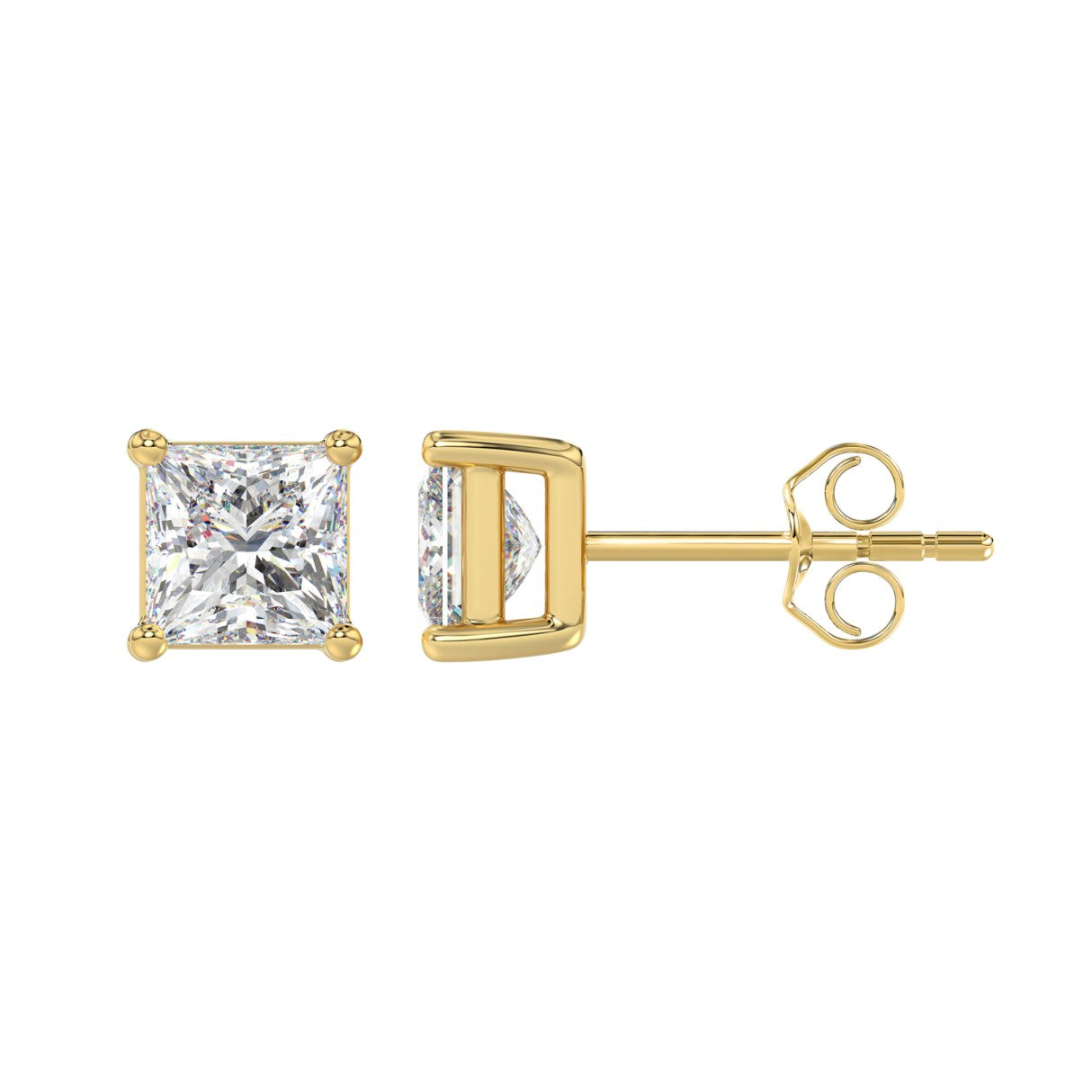 2.5 CTW Princess Lab-Grown Diamond Stud Earrings