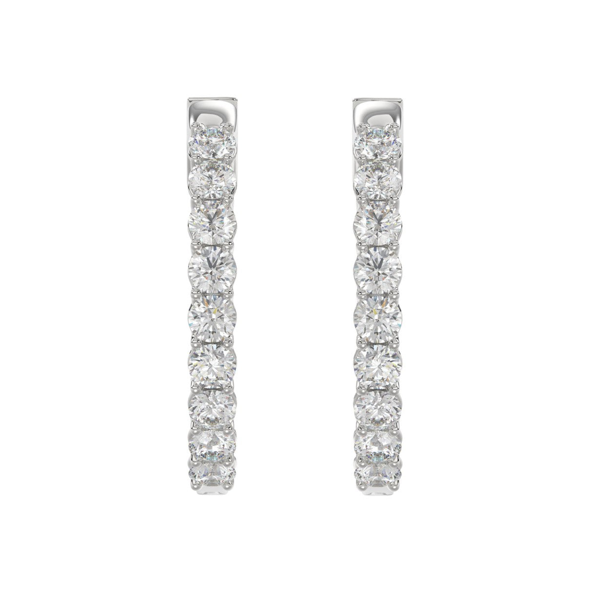 3 CTW Inside-Out Lab-Grown Diamond Hoop Earrings