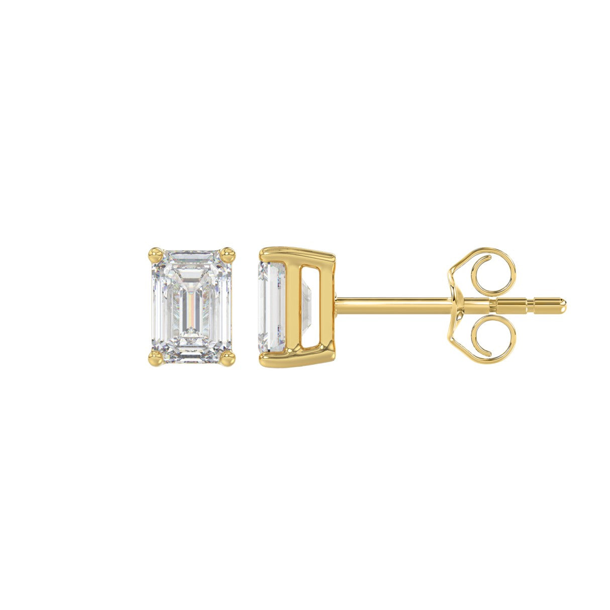 1 CTW Emerald Lab-Grown Diamond Stud Earrings