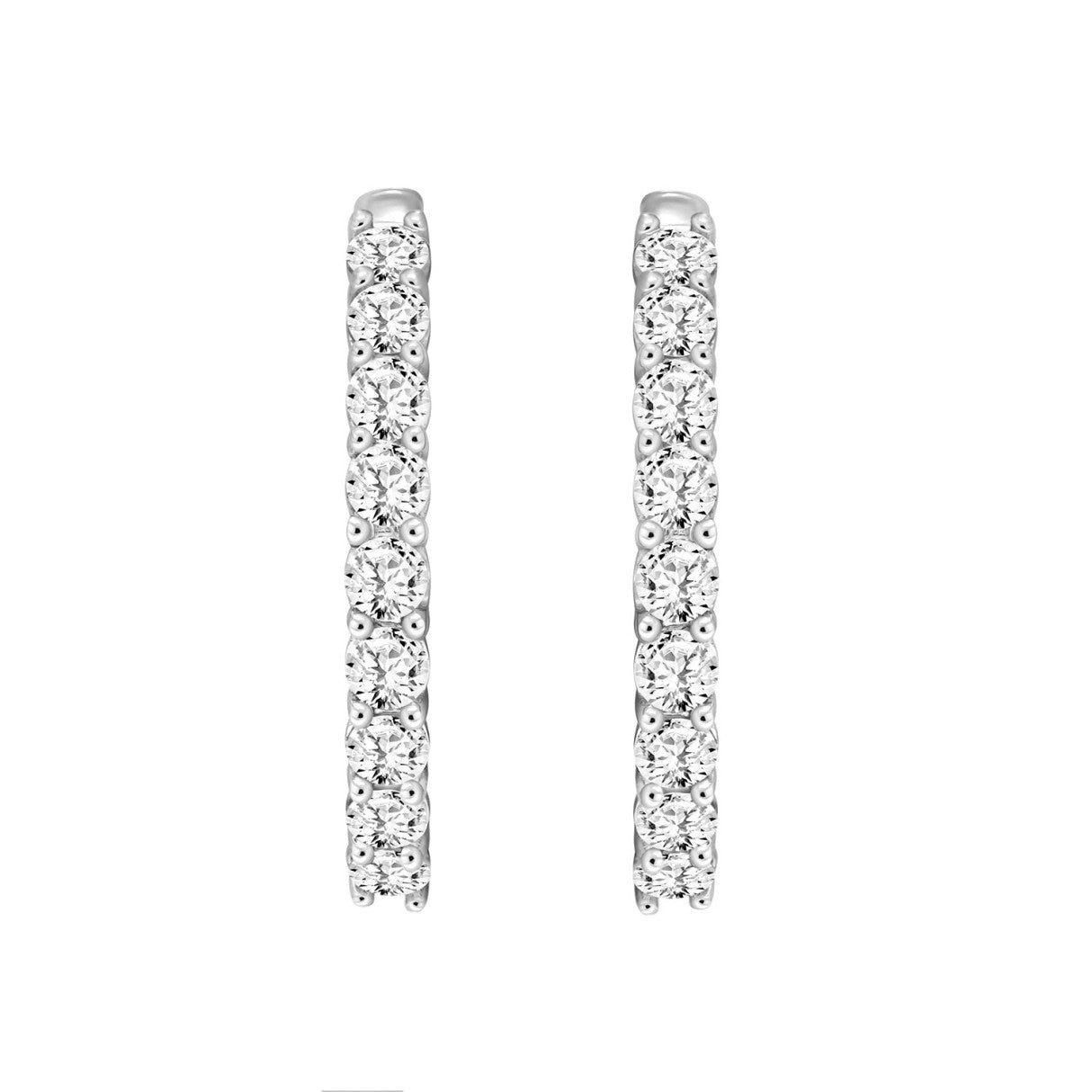 7 CTW Inside-Out Lab-Grown Diamond Hoop Earrings